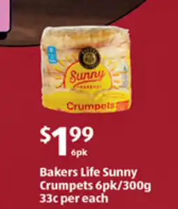 ALDI Bakers life sunny crumpets offer