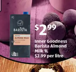 Inner goodness barista almond milk