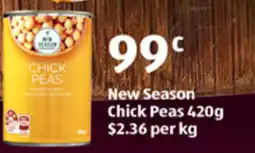 ALDI New season chick peas offer