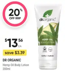 BIG W Dr organic hemp oil body lotion offer