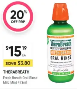 Therabreath fresh breath oral rinse mild mint