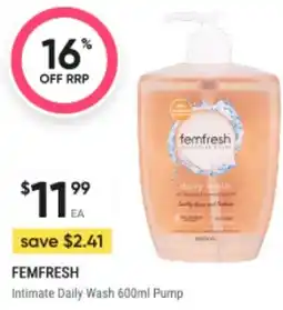 BIG W Femfresh intimate daily wash offer