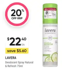 BIG W Lavera deodorant spray natural & refresh offer