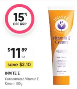 BIG W Invite e concentrated vitamin e cream offer