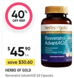 BIG W Herbs of gold resveratrol advantage offer
