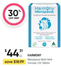 BIG W Harmony menopause multi herb offer