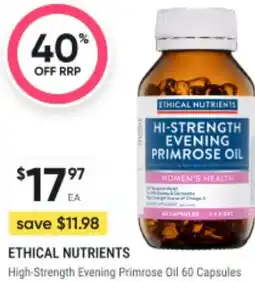 BIG W Ethical nutrients hi-strength evening primrose oil offer