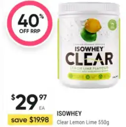 BIG W Isowhey clear lemon lime flavour offer