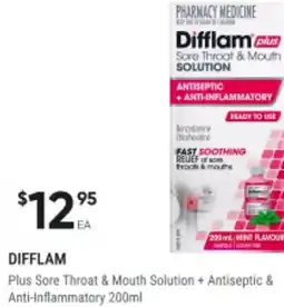 Difflam sore throat & mouth solution