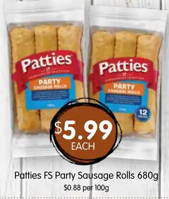 Spudshed Patties fs party sausage rolls offer