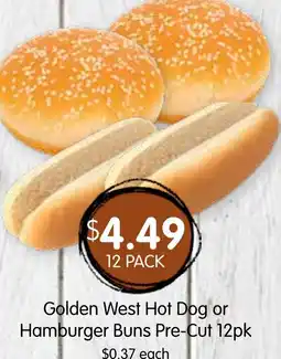 Spudshed Golden west hot dog or hamburger buns offer