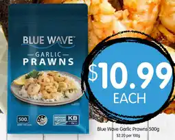 Blue wave garlic prawns