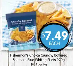 Spudshed Fisherman's choice crunchy battered southern blue whiting fillets offer