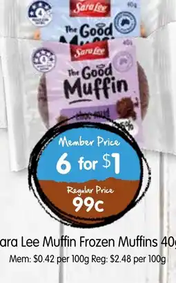 Spudshed Sara lee muffin frozen muffins offer