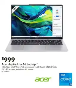 Harvey Norman Acer aspire lite 16 laptop offer