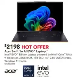 Harvey Norman Acer swift 16 ai evo™ laptop offer