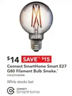 Harvey Norman Connect SmartHome Smart E27 G80 Filament Bulb Smoke offer