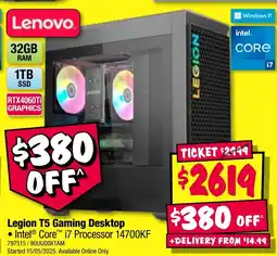 JB Hi-Fi Legion T5 Gaming Desktop offer