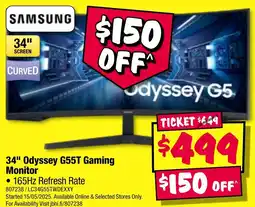 JB Hi-Fi 34" Odyssey G55T Gaming Monitor offer