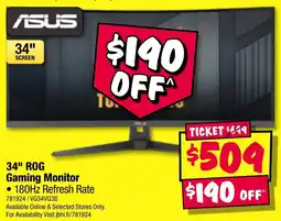 JB Hi-Fi 34" ROG Gaming Monitor offer