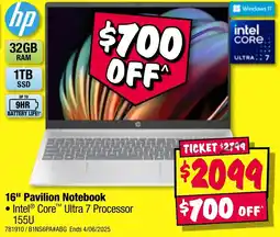 JB Hi-Fi 16" Pavilion Notebook offer