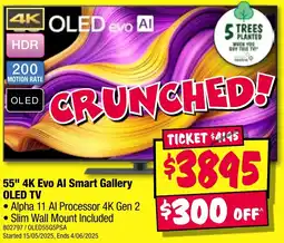 JB Hi-Fi 55" 4K Evo Al Smart Gallery OLED TV offer