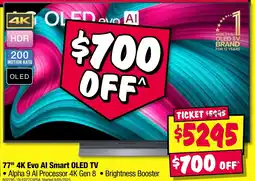 JB Hi-Fi 77" 4K Evo Al Smart OLED TV offer