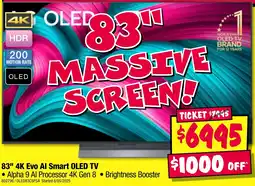 JB Hi-Fi 83" 4K Evo Al Smart OLED TV offer