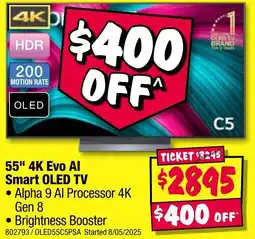 JB Hi-Fi 55" 4K Evo Al Smart OLED TV offer