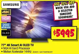 JB Hi-Fi 77" 4K Smart AI OLED TV offer