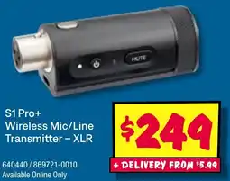 JB Hi-Fi S1 Pro+ Wireless Mic/Line Transmitter - XLR offer