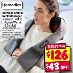 JB Hi-Fi Cordless Shiatsu Neck Massager offer