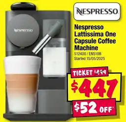 JB Hi-Fi Nespresso Lattissima One Capsule Coffee Machine offer