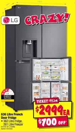 JB Hi-Fi 636 Litre French Door Fridge offer