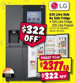 JB Hi-Fi 635 Litre Side By Side Fridge offer