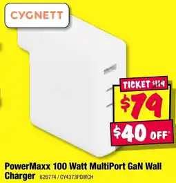 JB Hi-Fi PowerMaxx 100 Watt MultiPort GaN Wall Charger offer