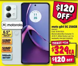 JB Hi-Fi moto g84 5G 256GB offer