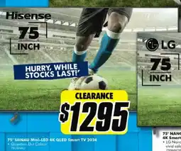 The Good Guys 75" U6NAU Mini-LED 4K QLED Smart TV 2024 offer
