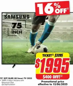 The Good Guys 75" Q7F QLED 4K Smart TV 2025 offer