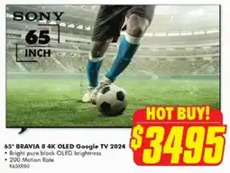 The Good Guys 65" BRAVIA 8 4K OLED Google TV 2024 offer