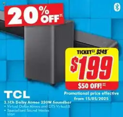 The Good Guys 2.1Ch Dolby Atmos 220W Soundbar offer