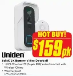 The Good Guys SoloX 2K Battery Video Doorbell offer