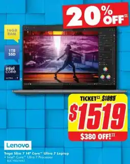 The Good Guys Yoga Slim 7 14" Core™ Ultra 7 Laptop offer