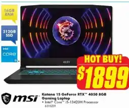 The Good Guys Katana 15 GeForce RTX 4050 8GB Gaming Laptop offer
