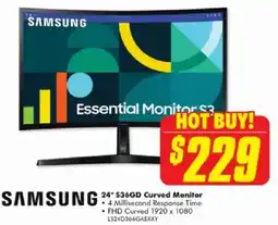 The Good Guys SAMSUNG 24" $36GD Curved Monitor offer