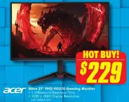 The Good Guys Nitro 27" FHD VG270 Gaming Monitor offer