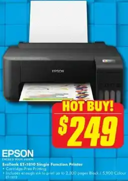The Good Guys EcoTank ET-1810 Single Function Printer offer