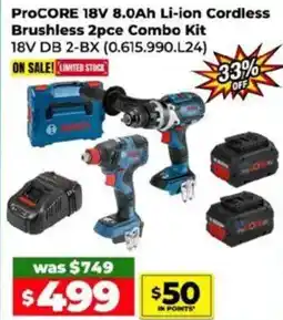 Sydney Tools ProCORE 18V 8.0Ah Li-ion Cordless Brushless 2pce Combo Kit offer
