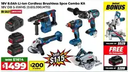 Sydney Tools 18V 8.0Ah Li-Ion Cordless Brushless 5pce Combo Kit offer