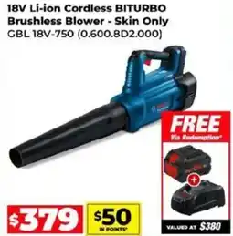 Sydney Tools 18V Li-ion Cordless BITURBO Brushless Blower offer